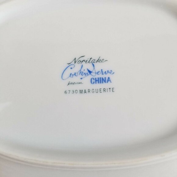 NORITAKE Bowl Yellow White Floral Serving dish rectangle 6730 MARGUERITE 10"x7" - Picture 6 of 6